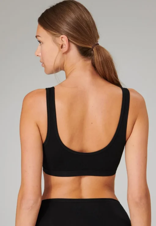 SCHIESSER 95/5 bralette (2-pack), dames bustier met cups biologisch katoen zwart