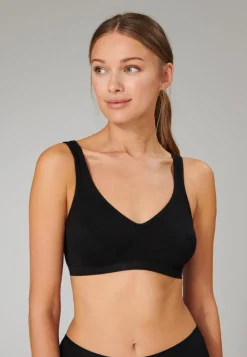 SCHIESSER 95/5 bralette (2-pack), dames bustier met cups biologisch katoen zwart