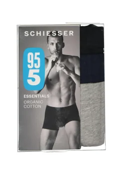 SCHIESSER 95/5 Essentials shorts (3-pack), zwart, blauw en grijs