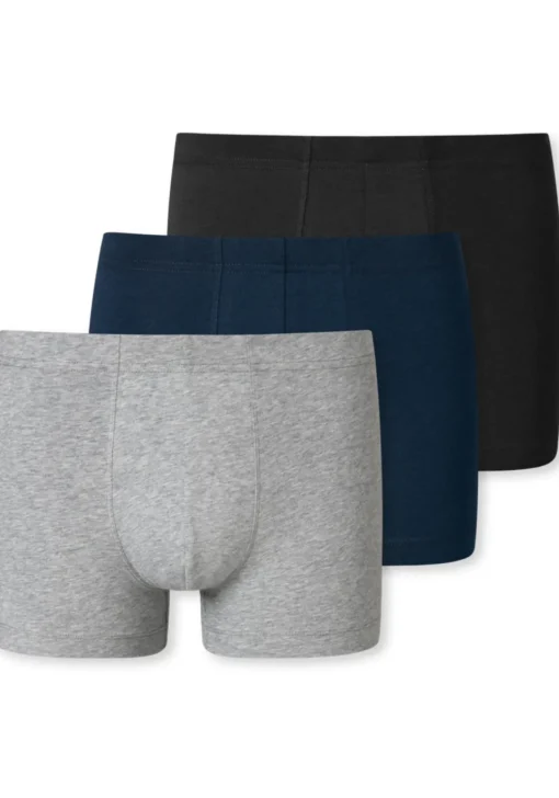 SCHIESSER 95/5 Essentials shorts (3-pack), zwart, blauw en grijs