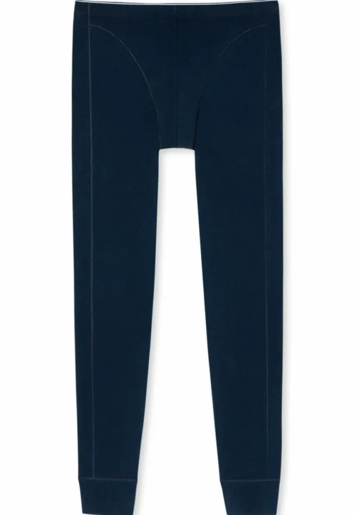 SCHIESSER 95/5 lange onderbroek (1-pack), heren onderbroek biologisch katoen elastisch donkerblauw