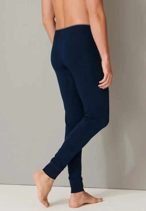 SCHIESSER 95/5 lange onderbroek (1-pack), heren onderbroek biologisch katoen elastisch donkerblauw