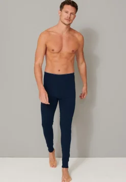 SCHIESSER 95/5 lange onderbroek (1-pack), heren onderbroek biologisch katoen elastisch donkerblauw