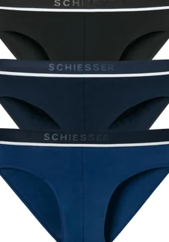 SCHIESSER 95/5 rioslips (3-pack), zwart, blauw en donkerblauw