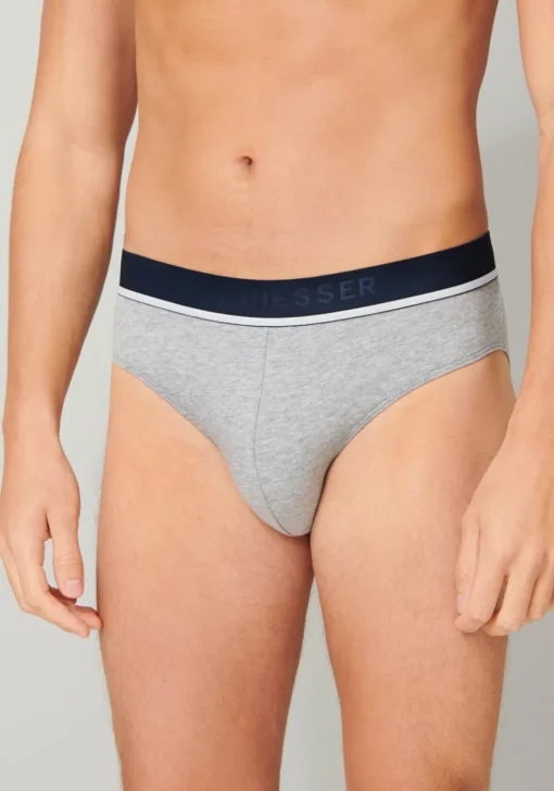 SCHIESSER 95/5 rioslips (3-pack), zwart, blauw en grijs