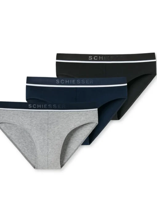 SCHIESSER 95/5 rioslips (3-pack), zwart, blauw en grijs