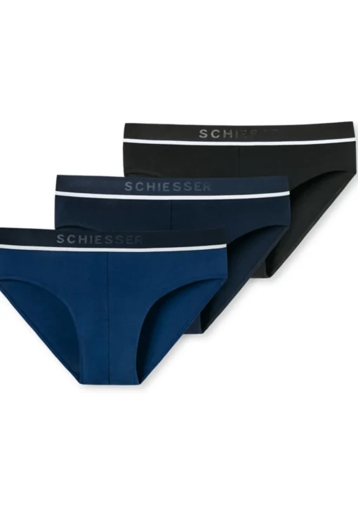 SCHIESSER 95/5 rioslips (3-pack), zwart, blauw en donkerblauw