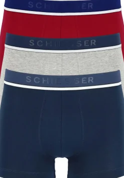 SCHIESSER 95/5 shorts (3-pack), grijs, blauw en rood
