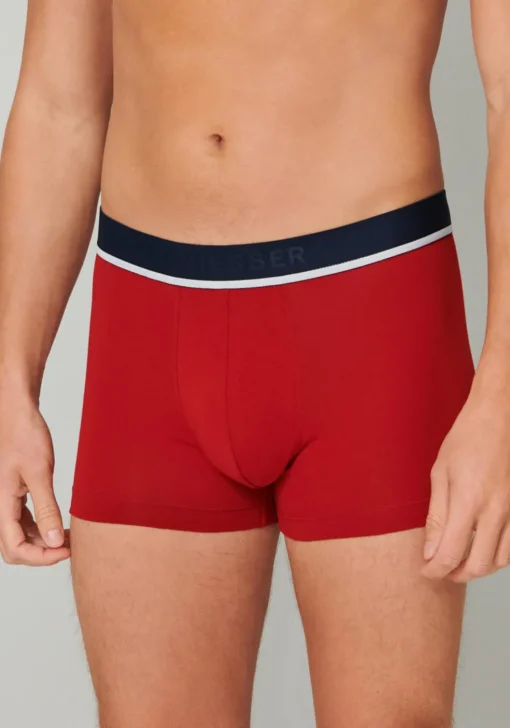 SCHIESSER 95/5 shorts (3-pack), grijs, blauw en rood