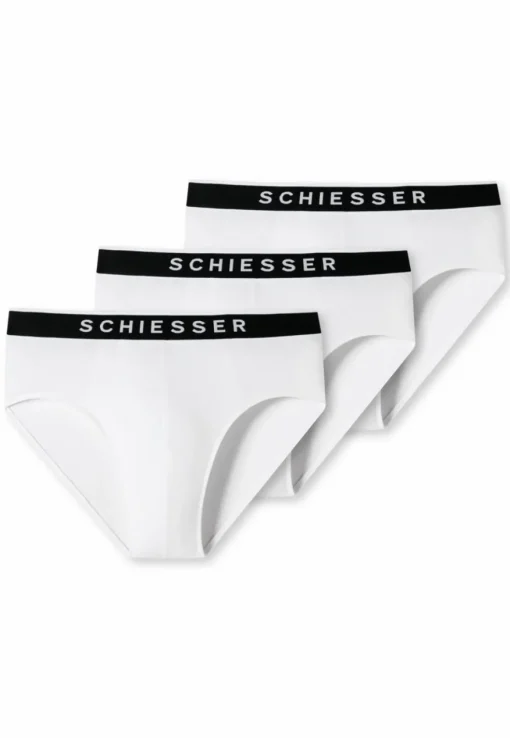SCHIESSER 95/5 slip (3-pack), heren rioslip biologisch katoen geweven elastische tailleband wit