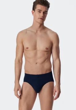 SCHIESSER 95/5 slip (3-pack), heren supermini biologisch katoen donkerblauw