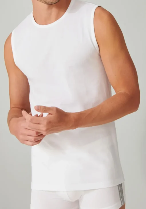 SCHIESSER 95/5 tanktops (2-pack), O-hals, wit