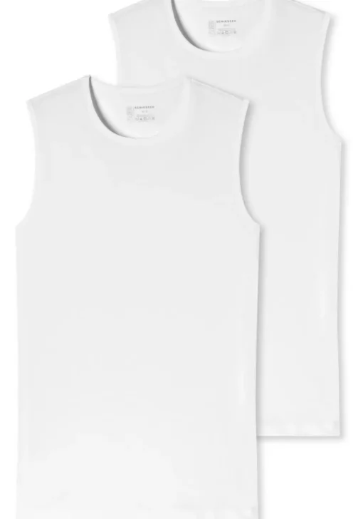 SCHIESSER 95/5 tanktops (2-pack), O-hals, wit