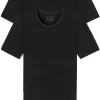SCHIESSER 95/5 T-shirts (2-pack), O-hals, zwart