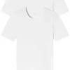 SCHIESSER 95/5 T-shirts (2-pack), O-hals, wit