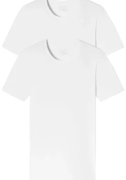 SCHIESSER 95/5 T-shirts (2-pack), O-hals, wit