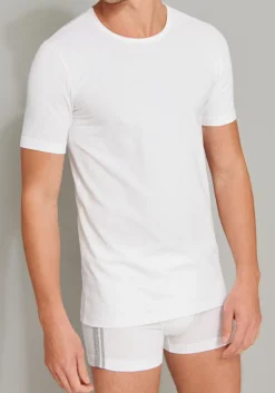 SCHIESSER 95/5 T-shirts (2-pack), O-hals, wit