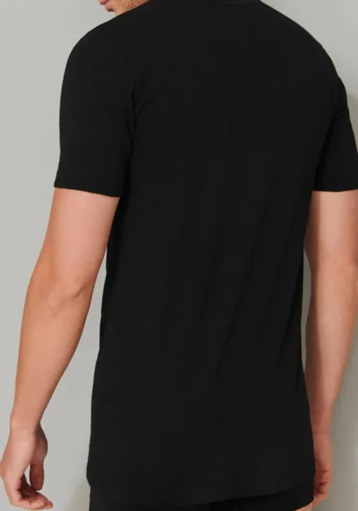 SCHIESSER 95/5 T-shirts (2-pack), O-hals, zwart