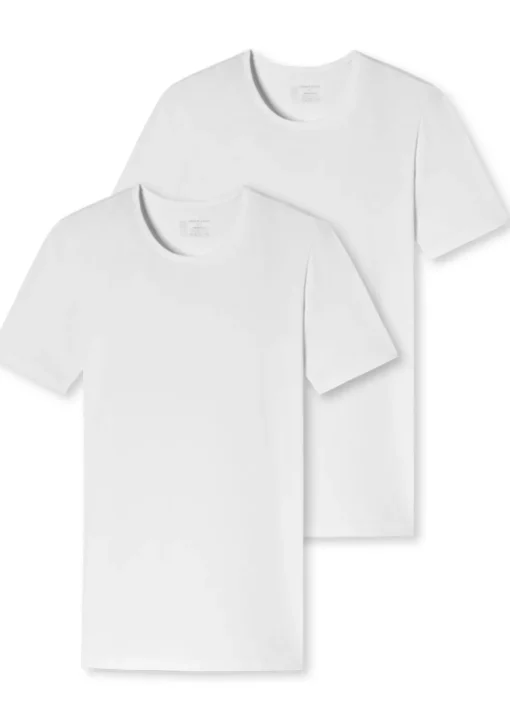 SCHIESSER 95/5 T-shirts (2-pack), O-hals, wit