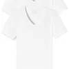 SCHIESSER 95/5 T-shirts (2-pack), V-hals, wit