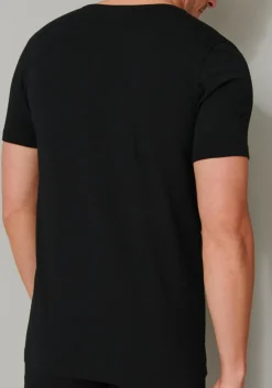 SCHIESSER 95/5 T-shirts (2-pack), V-hals, zwart