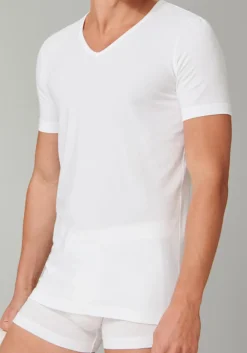 SCHIESSER 95/5 T-shirts (2-pack), V-hals, wit