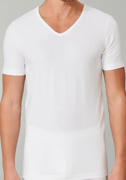 SCHIESSER 95/5 T-shirts (2-pack), V-hals, wit