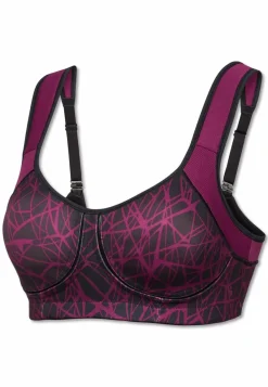 SCHIESSER Active bh (1-pack), dames sportbeha voorgevormde cups zonder beugel high support berry gedessineerd
