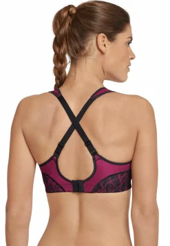SCHIESSER Active bh (1-pack), dames sportbeha voorgevormde cups zonder beugel high support berry gedessineerd