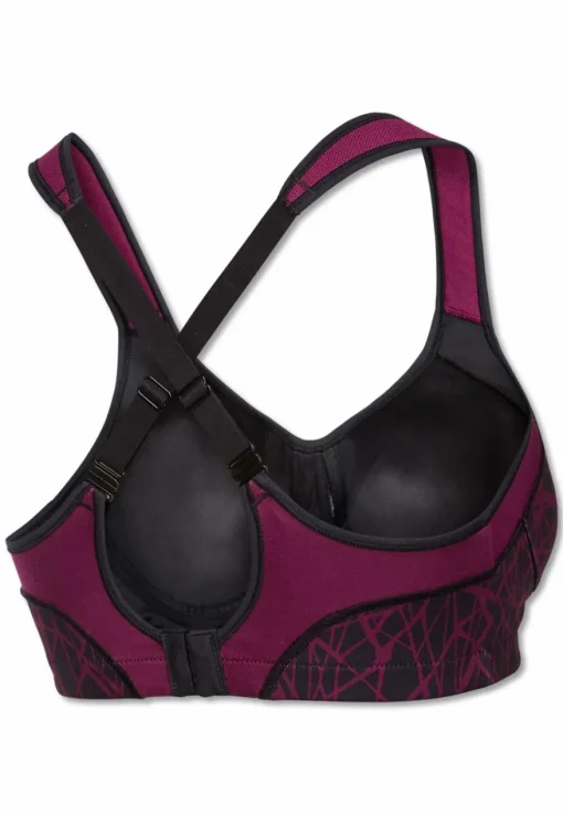 SCHIESSER Active bh (1-pack), dames sportbeha voorgevormde cups zonder beugel high support berry gedessineerd