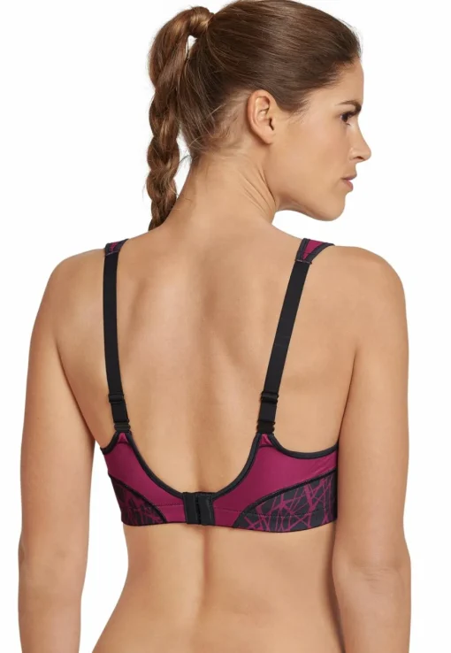 SCHIESSER Active bh (1-pack), dames sportbeha voorgevormde cups zonder beugel high support berry gedessineerd
