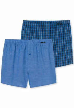 SCHIESSER Boxershorts Multipack boxer (2-pack), heren boxershorts geweven stof koningsblauw geruit