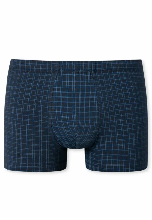 SCHIESSER Cotton Casuals boxer (1-pack), heren shorts donkerblauw geruit