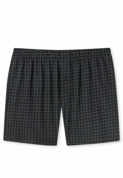 SCHIESSER Cotton Casuals boxer (1-pack), heren boxershorts jersey zwart geruit