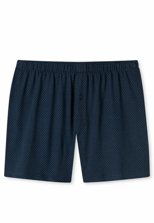 SCHIESSER Cotton Casuals boxer (1-pack), heren boxershort jersey donkerblauw met patroon