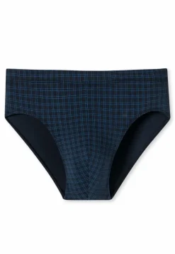 SCHIESSER Cotton Casuals slip (1-pack), heren minislip donkerblauw geruit