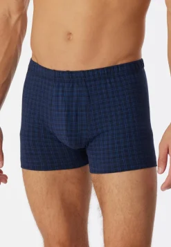 SCHIESSER Cotton Casuals boxer (1-pack), heren shorts donkerblauw geruit