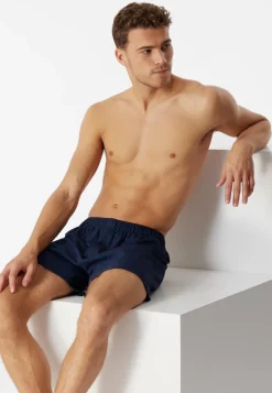 SCHIESSER Cotton Casuals boxer (1-pack), heren boxershort jersey donkerblauw met patroon