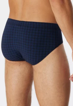 SCHIESSER Cotton Casuals slip (1-pack), heren minislip donkerblauw geruit