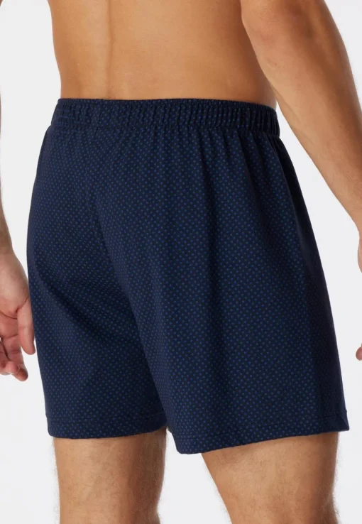 SCHIESSER Cotton Casuals boxer (1-pack), heren boxershort jersey donkerblauw met patroon