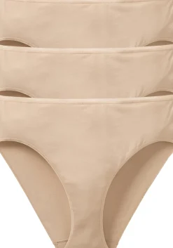 SCHIESSER Cotton Essentials dames slips (3-pack), huidskleur