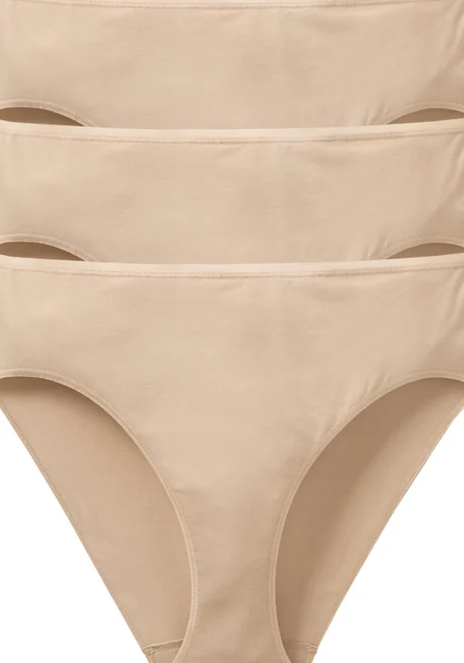 SCHIESSER Cotton Essentials dames slips (3-pack), huidskleur