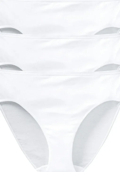 SCHIESSER Cotton Essentials dames slips (3-pack), wit