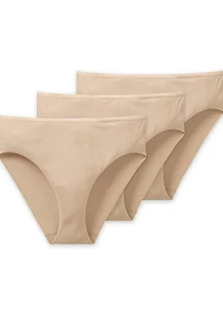 SCHIESSER Cotton Essentials dames slips (3-pack), huidskleur
