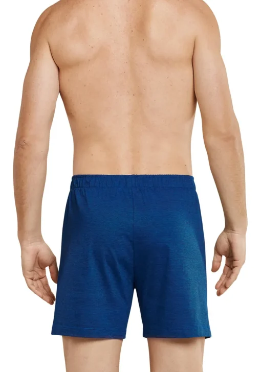 SCHIESSER Cotton Essentials boxershorts wijd (2-pack), tricot, zwart en blauw fijn gestreept