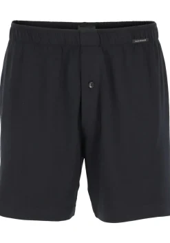 SCHIESSER Cotton Essentials boxershorts wijd (2-pack), tricot, zwart en blauw fijn gestreept