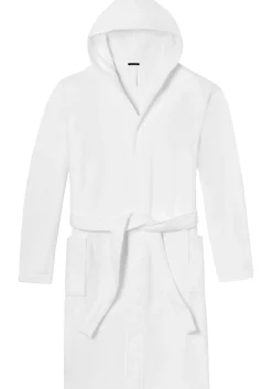 SCHIESSER dames badjas, dik badstof, capuchon, wit