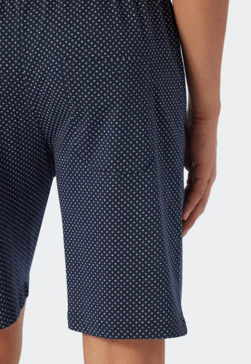 SCHIESSER Ebony shortamaset, heren shortama jersey blauw