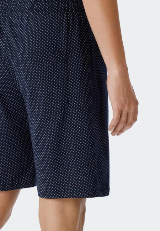 SCHIESSER Ebony shortamaset, heren shortama jersey blauw