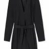 SCHIESSER Essentials badjas, dames kamerjas modal zwart